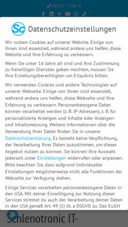 Vorschau der mobilen Webseite www.schlenotronic.de, Schlenotronic Computervertriebs GmbH