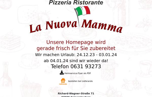 Vorschau von www.lanuovamamma.de, Pizzeria La Nuova Mamma