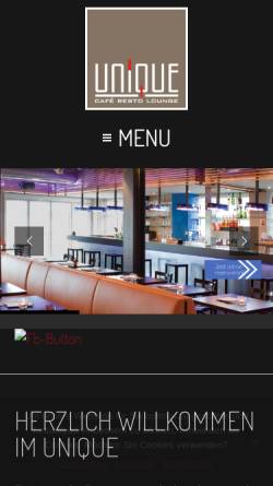Vorschau der mobilen Webseite unique-kl.de, Unique Cafe