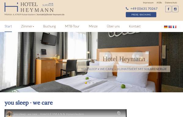 Vorschau von www.hotel-heymann.de, Hotel Heymann