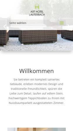 Vorschau der mobilen Webseite art-hotel-kl.de, Art Hotel Lauterbach