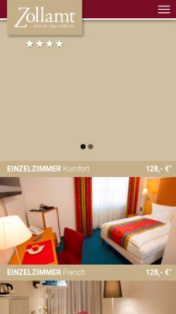 Vorschau der mobilen Webseite www.hotel-zollamt.de, Hotel Zollamt