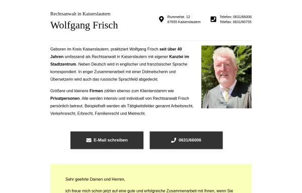 Rechtsanwalt Wolfgang Frisch