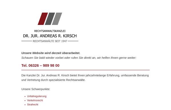 Vorschau von www.kirsch-und-kollegen.de, Rechtsanwälte Kirsch & Stumpf
