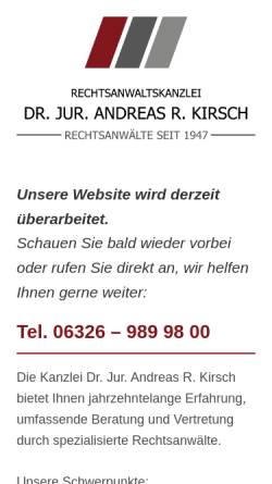 Vorschau der mobilen Webseite www.kirsch-und-kollegen.de, Rechtsanwälte Kirsch & Stumpf