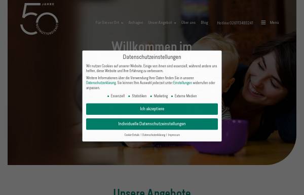 Vorschau von www.notmuetterdienst.de, Notmütterdienst Mittelrhein