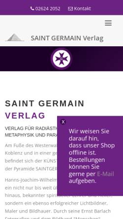 Vorschau der mobilen Webseite www.starczewski-verlag.de, Saint Germain Starczewski Verlag