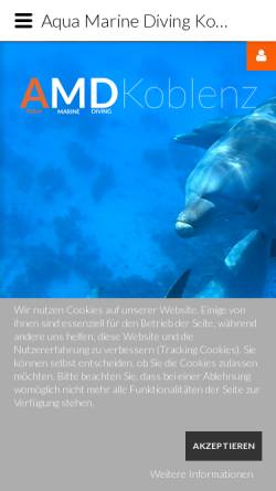 Vorschau der mobilen Webseite www.aqua-marine-diving.de, Aqua Marine-Diving Koblenz e.V.