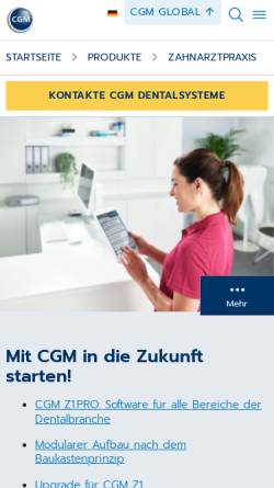 Vorschau der mobilen Webseite www.cgm-dentalsysteme.de, CompuGroup Medical Dentalsysteme GmbH