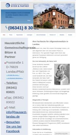 Vorschau der mobilen Webseite www.hausarzt-landau.de, Hausärztliche Gemeinschaftspraxis Bitzer & Partner