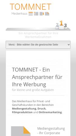 Vorschau der mobilen Webseite www.tommnet.de, Tommnet - Webdesign, Mediadesign und Onlinemarketing
