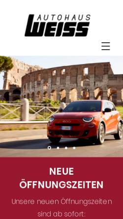 Vorschau der mobilen Webseite www.fiat-weiss.de, Autohaus Weiss GmbH