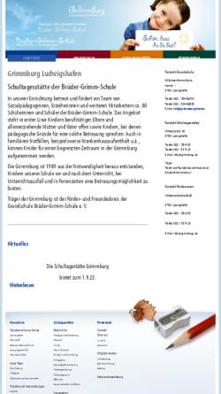 Vorschau der mobilen Webseite www.grimmburg-lu.de, Grimmburg Ludwigshafen - Schultagesstätte der Brüder-Grimm-Schule