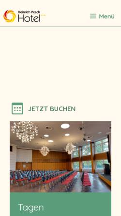 Vorschau der mobilen Webseite heinrich-pesch-hotel.de, Hotel der Akademie Heinrich Pesch Haus