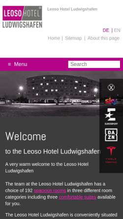 Vorschau der mobilen Webseite www.leoso-hotel-ludwigshafen.de, Best Western Leoso Hotel Ludwigshafen