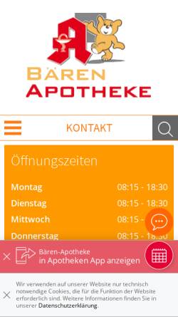 Vorschau der mobilen Webseite www.baerenapotheke-ludwigshafen.de, Bären-Apotheke