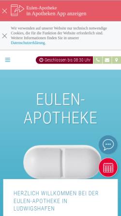 Vorschau der mobilen Webseite www.eulenapotheke-ludwigshafen.de, Eulen-Apotheke