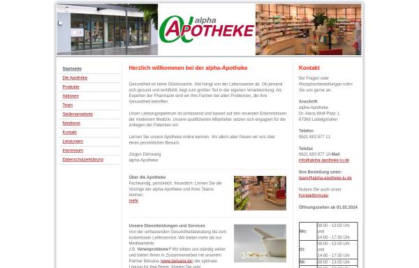 Vorschau von alpha-apotheke-lu.de, Pfingstweide-Apotheke