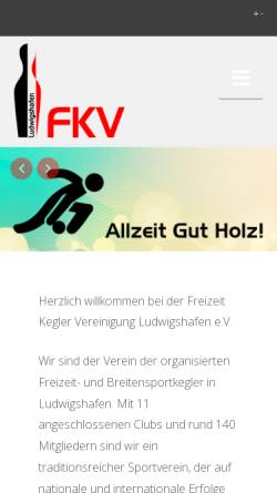 Vorschau der mobilen Webseite www.fkv-lu.de, Freizeitkegler-Vereinigung Ludwigshafen/Rhein e.V.
