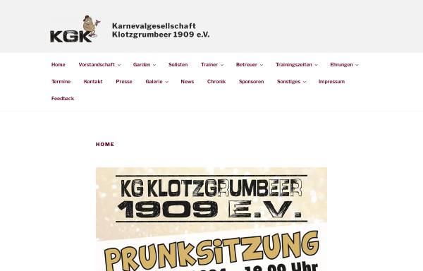 Vorschau von www.kg-klotzgrumbeer.de, Karnevalverein KG Klotzkrumbeer