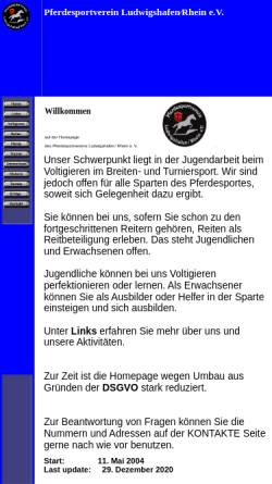 Vorschau der mobilen Webseite www.pferdesportverein-lu.de, PFSPV Ludwigshafen/Rhein e.V.