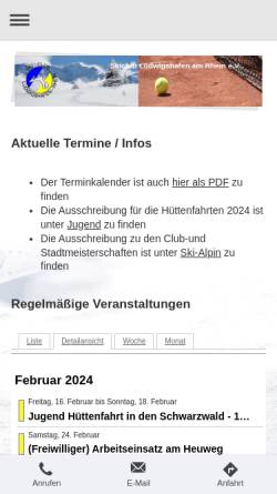 Vorschau der mobilen Webseite sclu.de, Ski- und Tennisverein in Ludwigshafen am Rhein - Skiclub Ludwigshafen e.V.