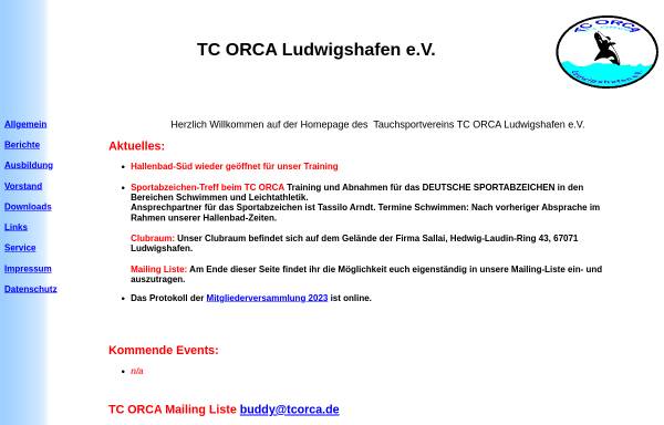 Vorschau von tcorca.de, Tauchsportverein TC ORCA Ludwigshafen e.V.
