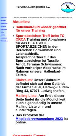 Vorschau der mobilen Webseite tcorca.de, Tauchsportverein TC ORCA Ludwigshafen e.V.