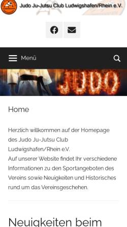 Vorschau der mobilen Webseite www.jjc-ludwigshafen.de, Judo Ju-Jutsu Club Ludwigshafen Gartenstadt e.V.