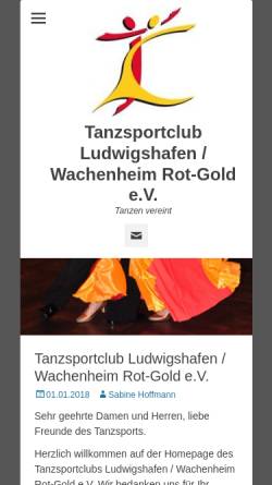 Vorschau der mobilen Webseite www.tanzsportclub-ludwigshafen.de, Tanzsportclub Ludwigshafen Rot-Gold e.V.