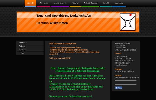 Vorschau von www.tusblu.de, Tanz-und Sporbühne Ludwigshafen