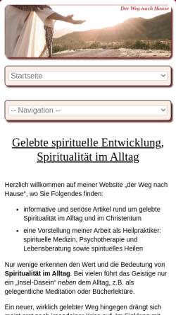 Vorschau der mobilen Webseite www.der-weg-nach-hause.de, Wegweiser Spiritualität & Esoterik