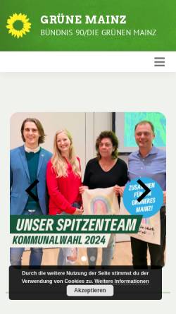 Vorschau der mobilen Webseite gruene-mainz.de, Grüne Mainz