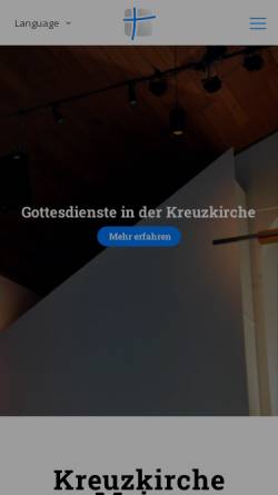 Vorschau der mobilen Webseite www.kreuzkirche-mainz.de, Kreuzkirche Mainz - Baptisten Mainz - Evangelisch-Freikirchliche Gemeinde Mainz