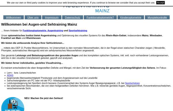 Vorschau von www.augentraining-mainz.de, Augen- und Sehtraining Mainz