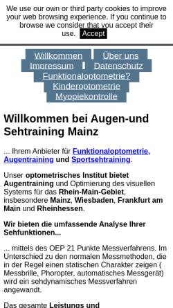 Vorschau der mobilen Webseite www.augentraining-mainz.de, Augen- und Sehtraining Mainz