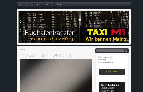 Vorschau von www.taximainz.de, Taxiservice Mainz - Taxi M1.