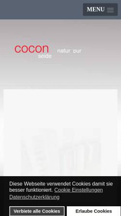 Vorschau der mobilen Webseite www.cocon-seide.com, Cocon
