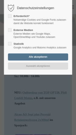 Vorschau der mobilen Webseite www.top-optik-mainz.de, Top Optik Pfeil GmbH