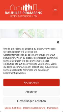 Vorschau der mobilen Webseite bauhilfe-pirmasens.de, Bauhilfe Pirmasens GmbH