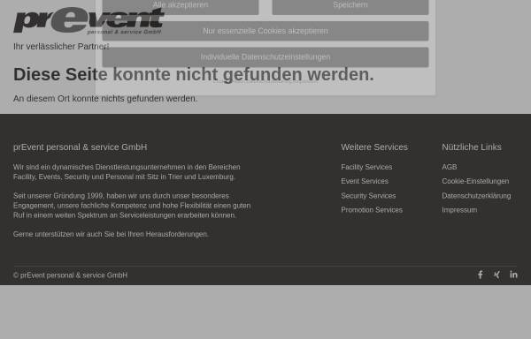 Vorschau von www.prevent-projects.com, prevent personalservice GmbH