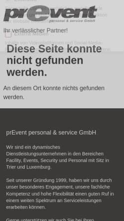 Vorschau der mobilen Webseite www.prevent-projects.com, prevent personalservice GmbH