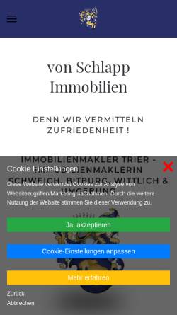 Vorschau der mobilen Webseite www.schlapp-immobilien.de, Von Schlapp Immobilien Trier