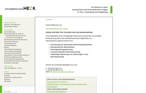Vorschau von www.steuerberatung-heck.de, Steuerberatung Heck