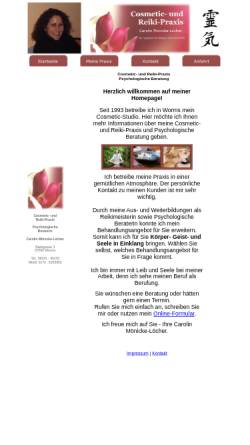 Vorschau der mobilen Webseite www.cosmetic-reiki.de, Cosmetic- und Reiki-Praxis, Carolin Mönicke