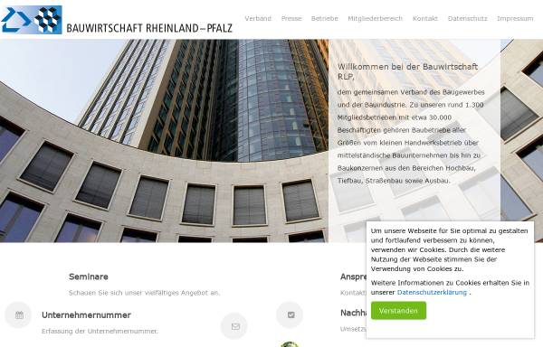 Vorschau von www.bauwirtschaft-rlp.de, Bauwirtschaft Rheinland-Pfalz e. V.