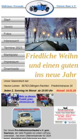 Vorschau der mobilen Webseite ofusaar.de, Oldtimer Freunde Untere Saar e.V.
