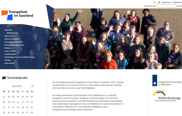 Vorschau von www.frauenhilfe-saar.de, Saarverband der evangelischen Frauenhilfe e.V.