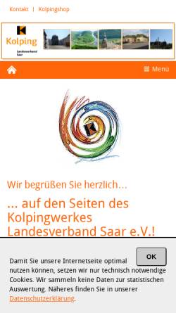 Vorschau der mobilen Webseite www.kolping-saar.de, Kolpingwerk Landesverband e.V.