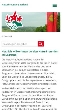 Vorschau der mobilen Webseite naturfreunde-saar.de, NaturFreunde Saarland e.V